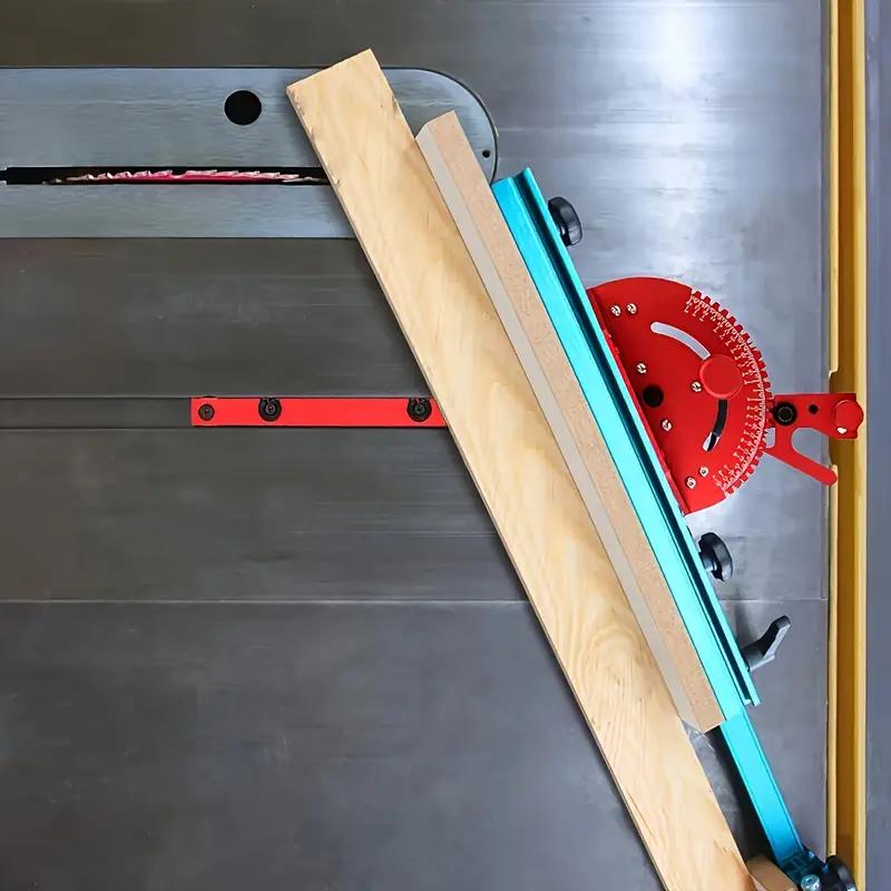 Precision oblique joint gauge set, equipped with 400mm aluminum profile fence and track stopper - table saw guardrail push rod and guide rail, suitable for table saws and milling machines, professional woodworking tools