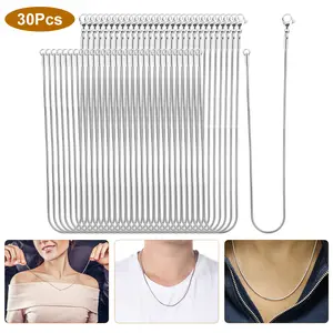 30Pcs 18 Inche Stainless Steel Snake Chain Necklaces - Durable Chains Necklace with Lobster Claw Clasps,Fashion Jewelry for Men Women,for DIY Jewelry Making