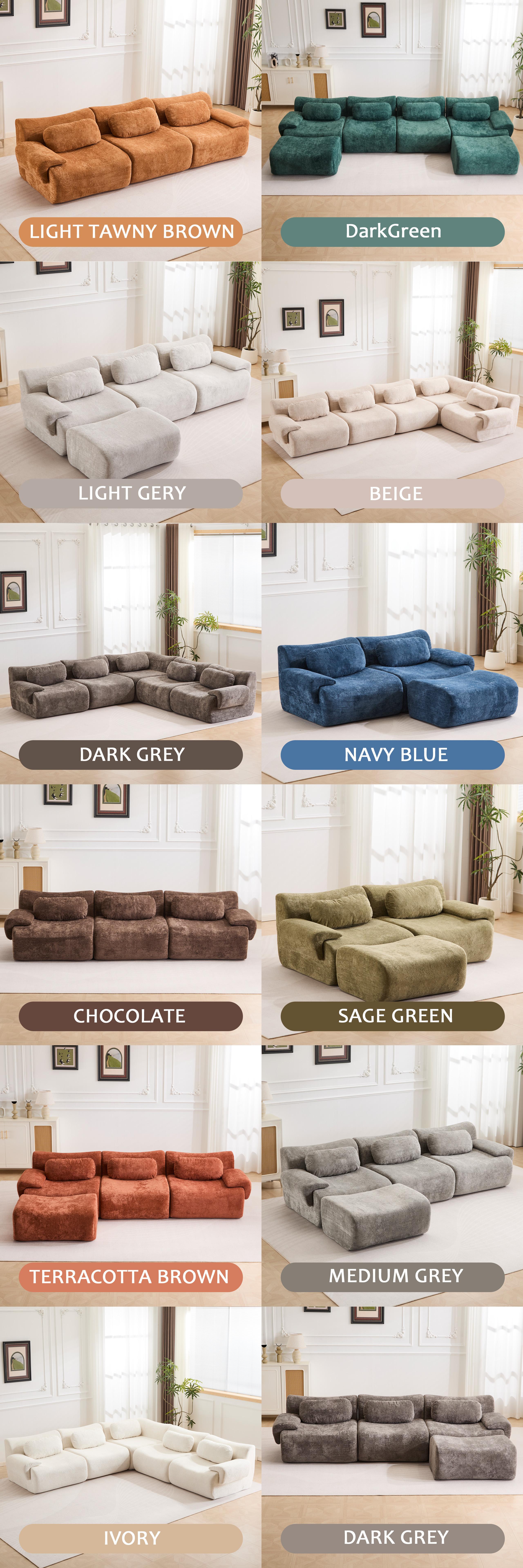 【Multi-Package Delivery】184" Luxe Wave-Shaped Modular Sectional Sofa, Premium Short-Pile Fabric Convertible Sofa Bed with Ottoman, Boneless Sleeper Couch, Multifunctional Modern Sofa for Living Rooms/Offices/Apartments/Party Venues 【Multi-Package Delivery】184" Luxe Wave-Shaped Modular Sectional Sofa, Premium Short-Pile Fabric Convertible Sofa Bed with Ottoman, Boneless Sleeper Couch, Multifunctional Modern Sofa for Living Rooms/Offices/Apartments/Party Venues