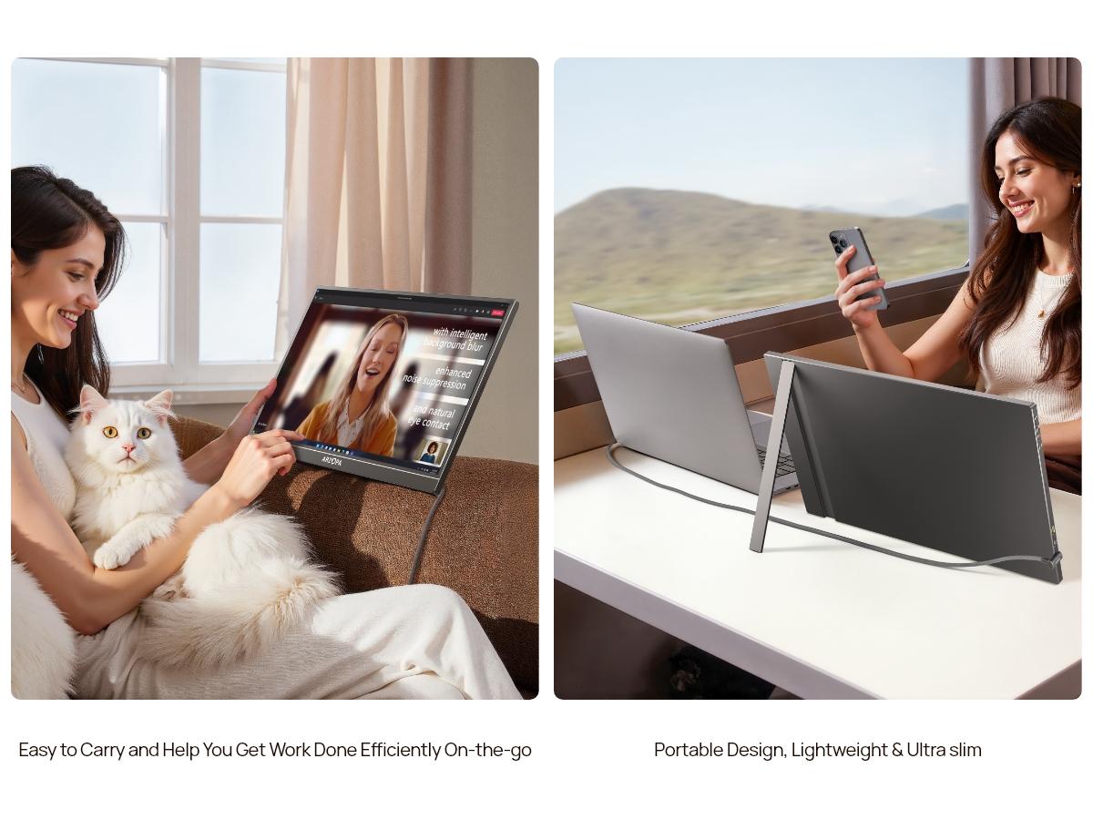 ARZOPA Portable Monitor 16.1"/17.3" FHD 1080P 60Hz/144Hz Laptop Screen Extender for PC Mac Xbox Switch PS5 iPhone IPS Display Computer Display HDR External Screen Game Workfromhome