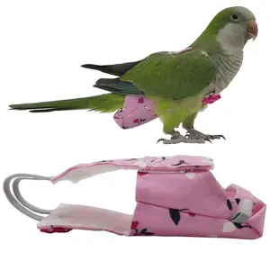 Parrot Diaper with Bowtie – Cute Colorful Flight Suit for Small to Large Pet Birds, Washable