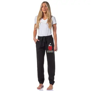Peanuts Women's Snoopy Happiness Is Sleeping In Sleep Jogger Pajama Pants