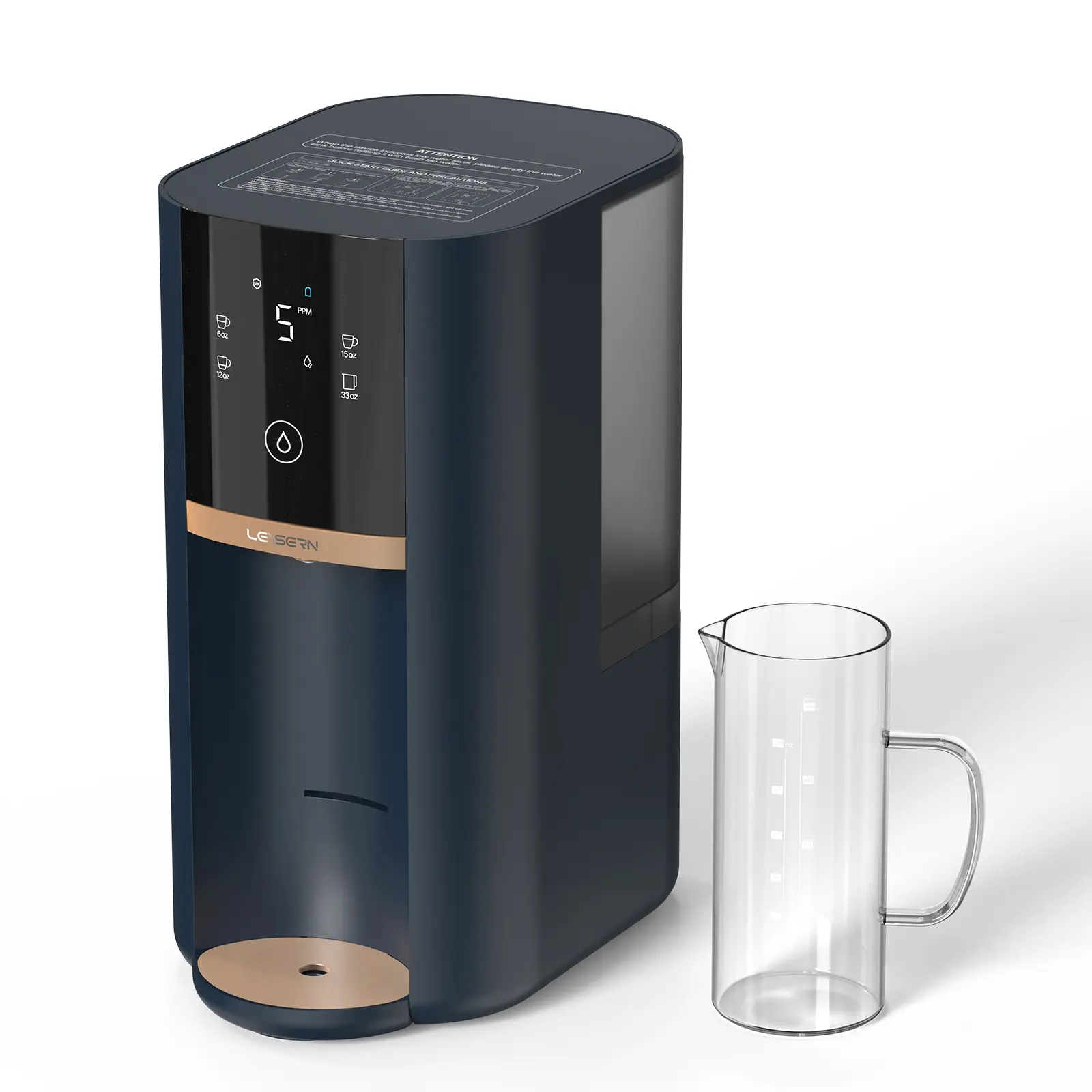 Leysern Countertop Reverse Osmosis Water Filter System with UV,5 Stage RO Water Filtration System,4:1 Pure to Drain,Portable No Installation Water Purifier with Portable Water Pitcher