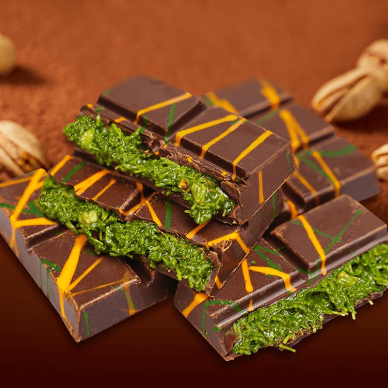 SnackTalk Dubai Chocolate Bar - Classic Pistachio Flavor, 37g - TikTok Viral Sensation, Rich Dark Chocolate Treat, Must-Try Snack