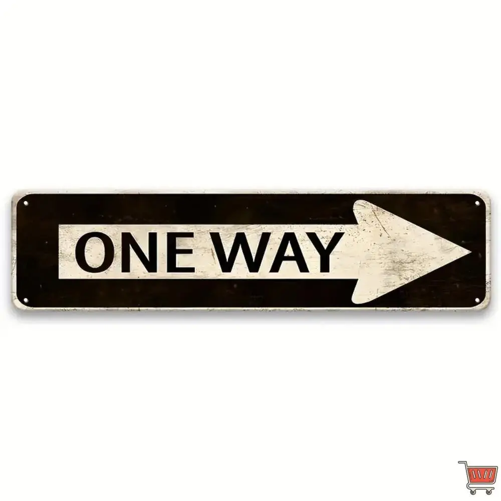 Antique Industrial Waterproof Retro 1-Way Metal Street Sign, 15.75"x3.94" Decorative Lightweight Rustic Home Farmhouse Wall Decor Plaque, Unique Housewarming Gift for Room Garage