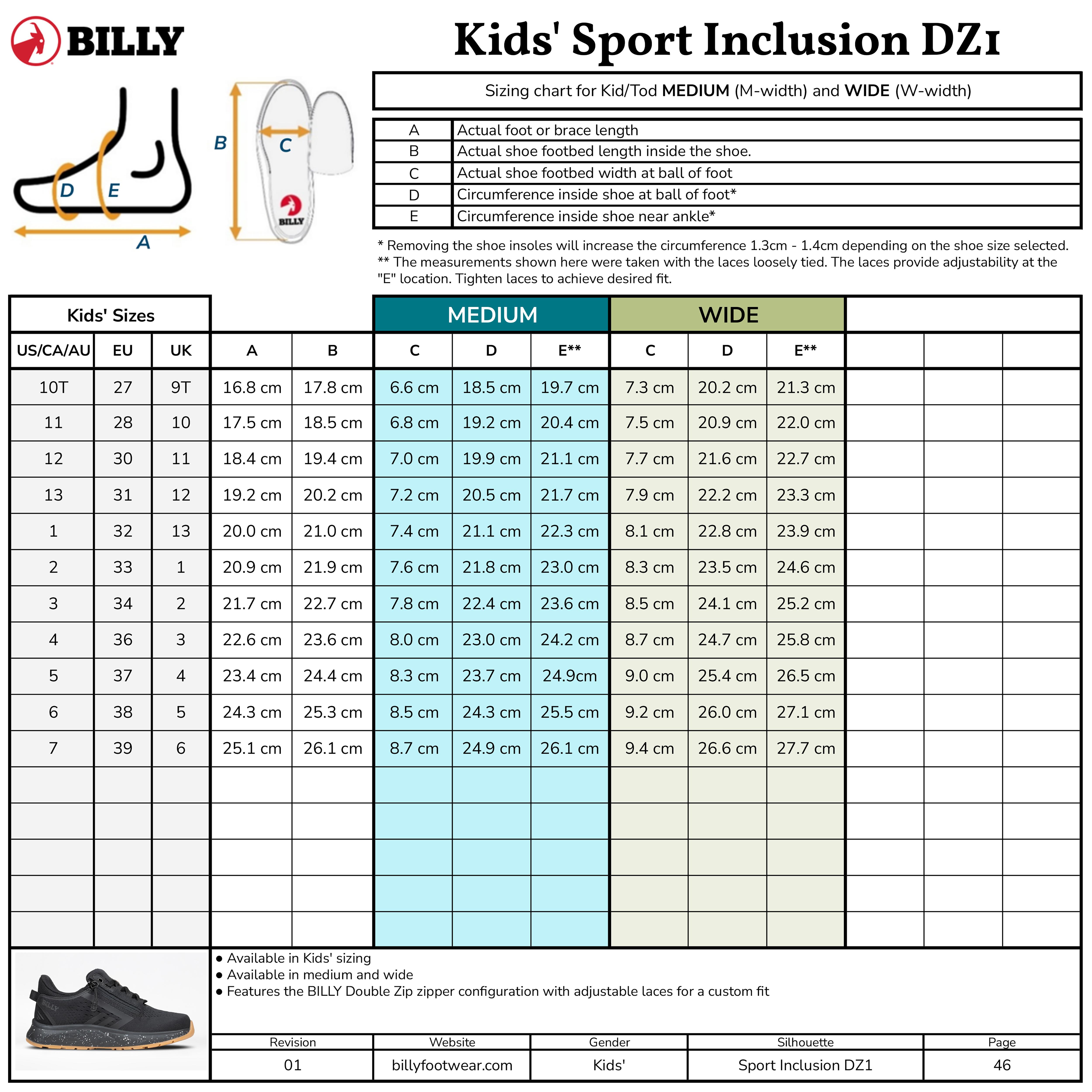 Kids'/Toddler BILLY Sport Inclusion DZ1