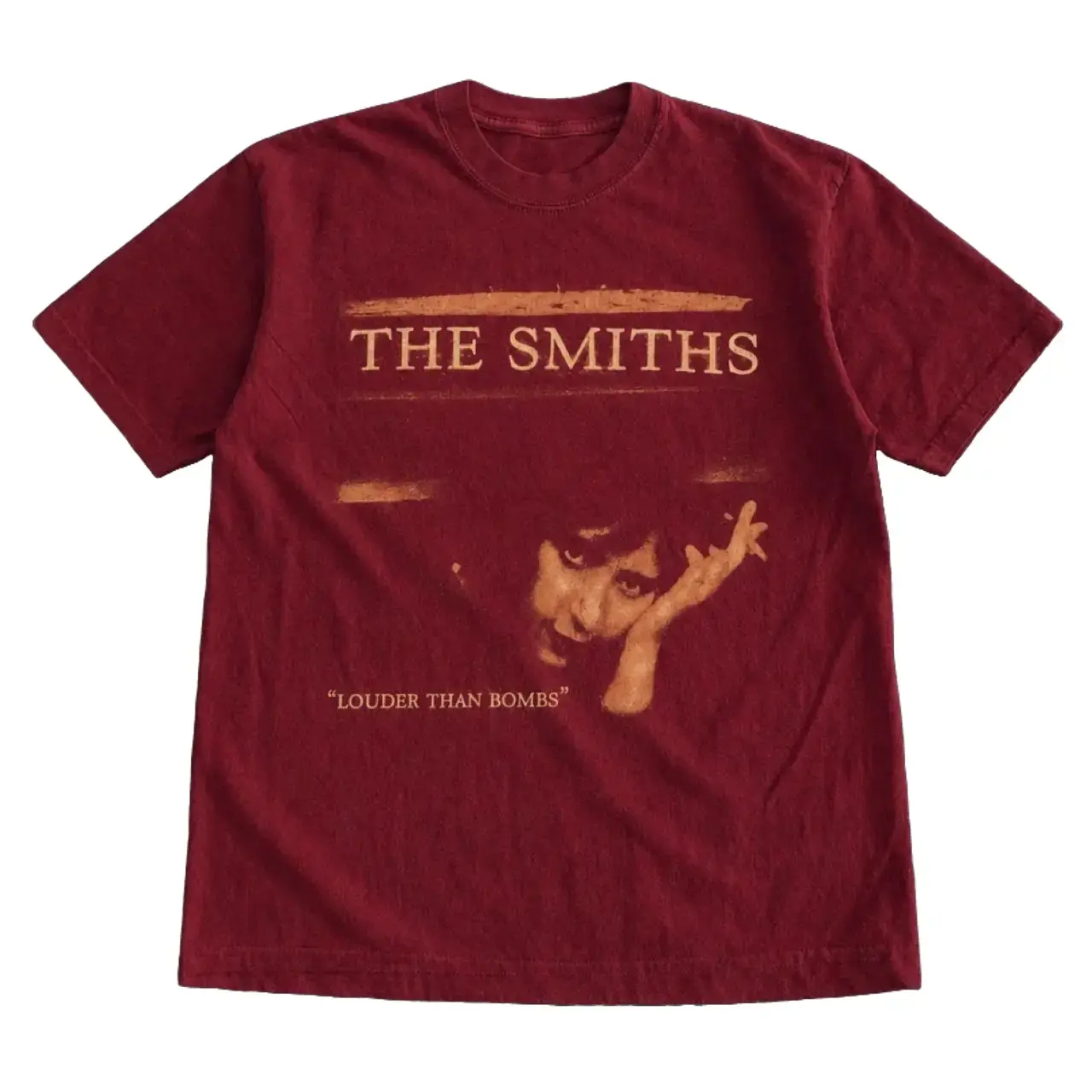 The Smiths Louder Than Bombs Graphic T-Shirt, Red Unisex Cotton Band Tee, Vintage 80s Alternative Rock Shirt, Retro Y2K Music Graphic T-Shirt, Music Fan Gift
