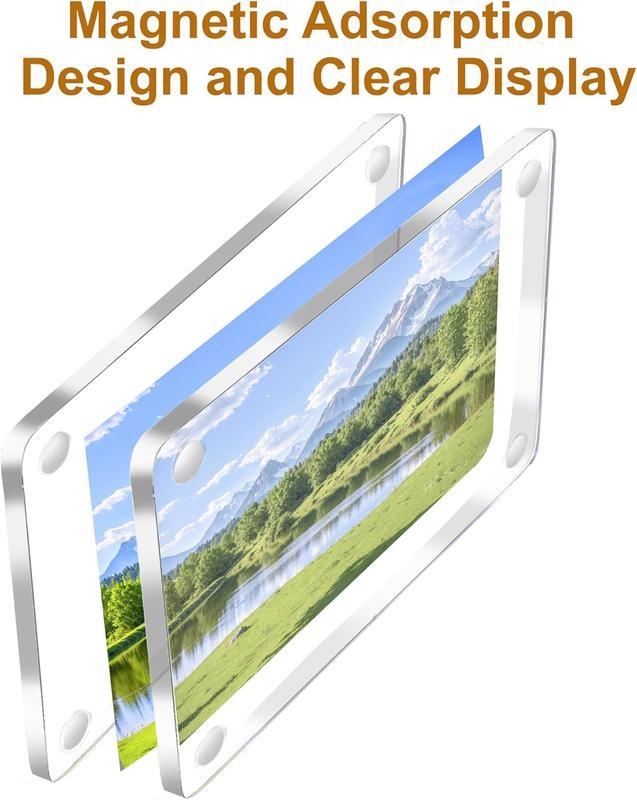 Joytutus Magnetic Car Sun Visor Photo Clips 2-Pack Clear Acrylic Display Frames for Family Pet Photos Easy Clip Driver Gift Daily Use Set Vehicle