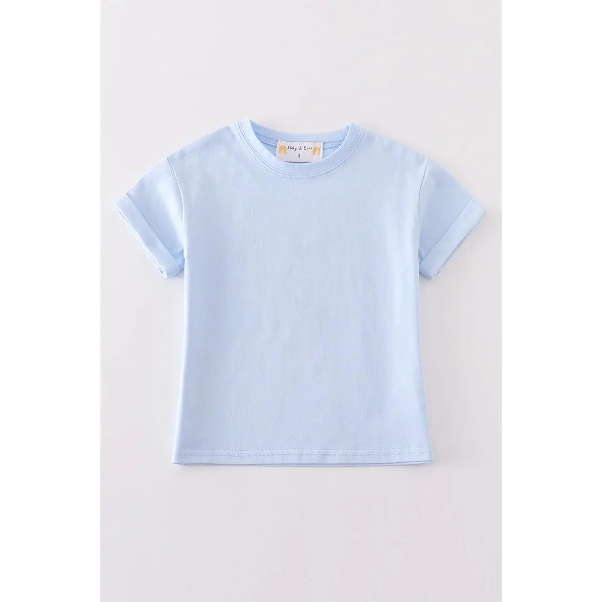 Minimalist Plain Cotton T-Shirt for Women in Sky Blue, Casual Short Sleeve Crew Neck Top, Machine Washable, Tshirt, Basic Cut, Clothes