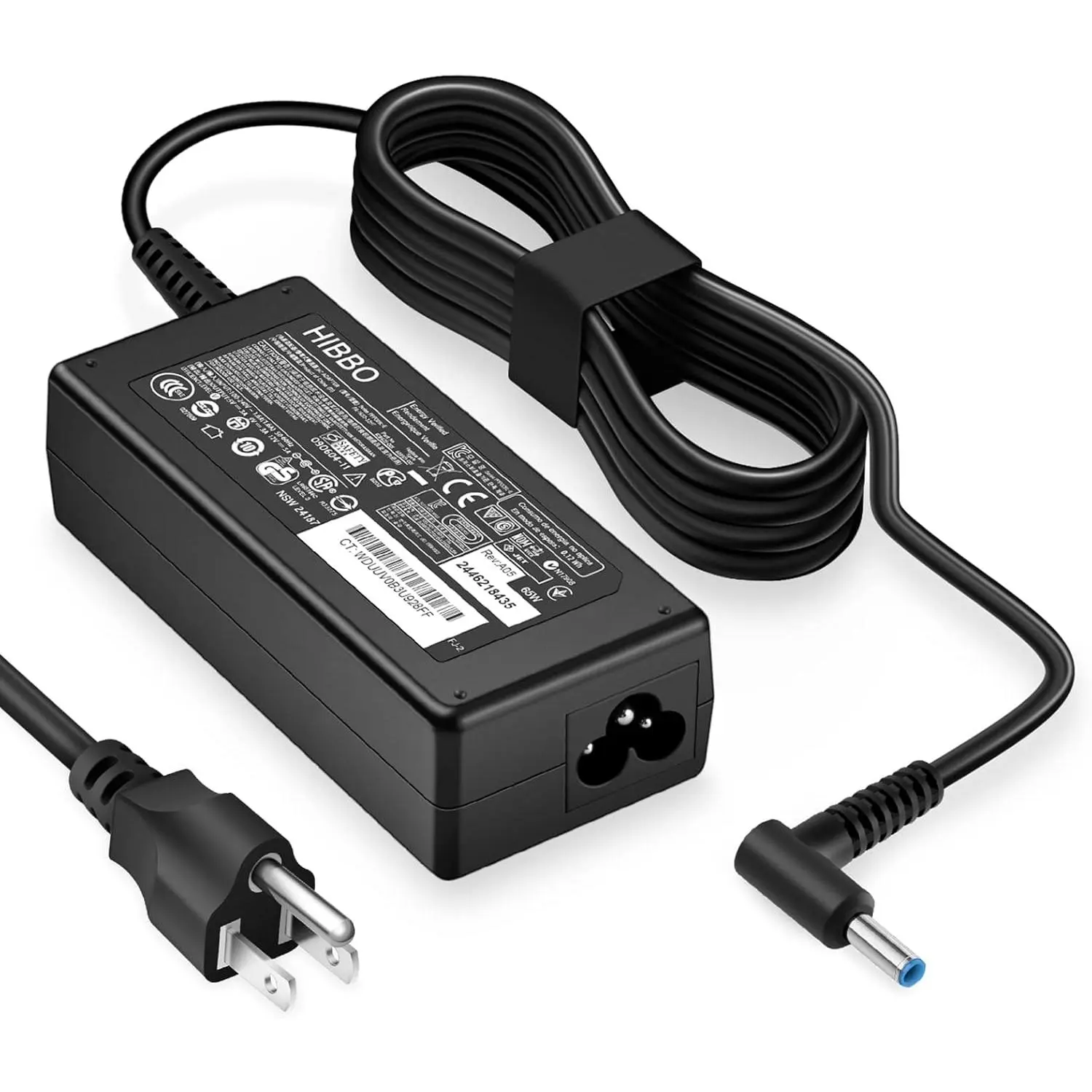 High-Quality 65W-45W Blue Tip Laptop Power Adapter, Portable Design Computer Accessory with 19.5V 3-Pin Dual Output, SK901953337 Certified Safe for Probook430g8/440g8/450g3g8/640g2g3g4/650g2g3, Envy X360 X2, Pavilion X360 11/13/15 M3, Energy Efficient