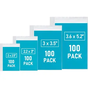 Small Plastic Bags, 400 PCS Mini Baggies, 4 Assorted Sizes, Transparent Jewelry Bag, Mini Bag, Resealable Poly Bags for Pill, Beads, Screws, Packaging WOW DING