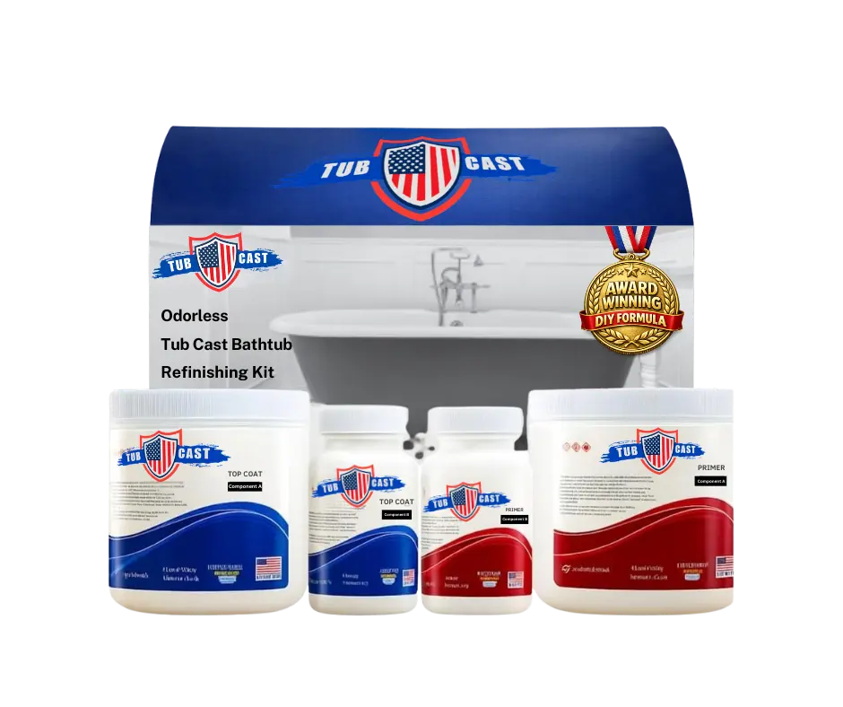 Ekopel Roll On Tub Cast Bathtub Refinishing Kit - Ultra Durable, No Odor, Easy Application, 20-Year Durability, Eco-Friendly, Fast Drying, DIY Friendly