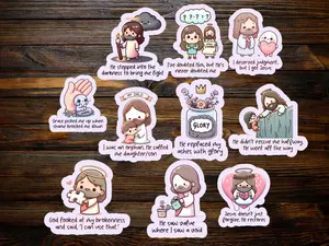 Christian Sticker Pack | Jesus Quotes Stickers | Bible Journaling Stickers | Faith Planner Stickers | Religious Vinyl Decals