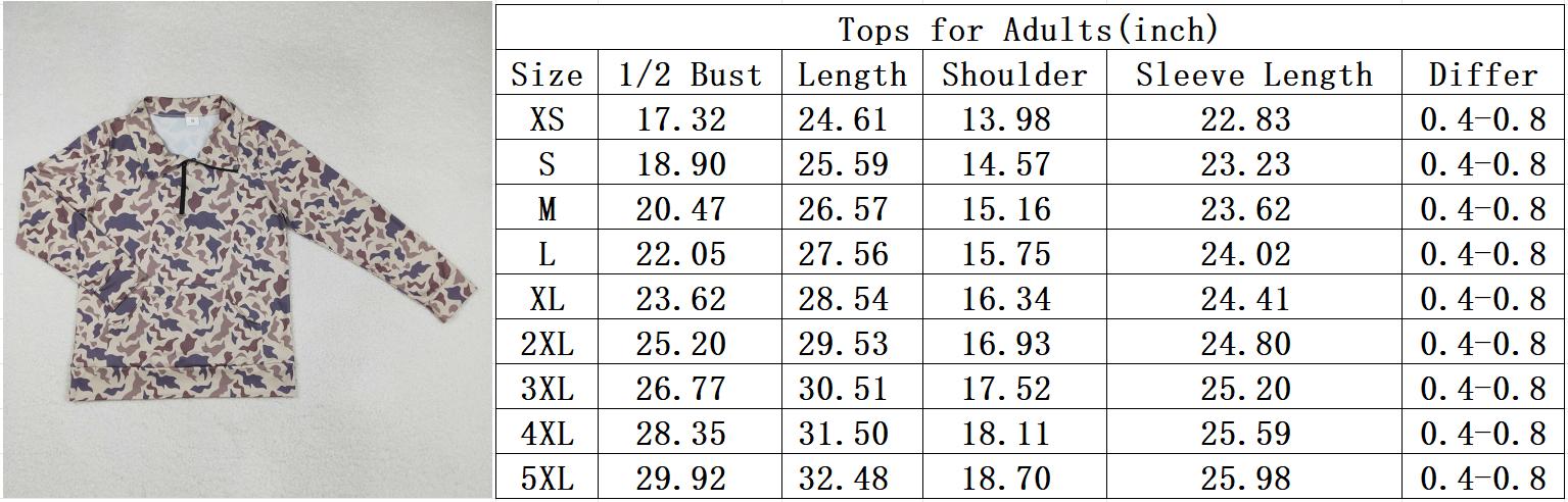 Adult women camouflage hunting season pullover top