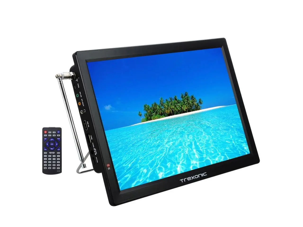 Trexonic TRX-14D 14 in. Portable Rechargeable LED TV with HDMI & SD-MMC