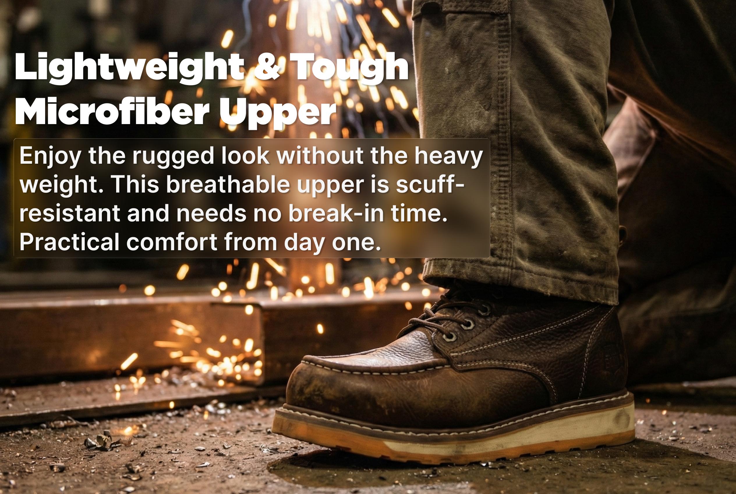 6in Mens Moc Toe Steel/Soft Toe Work Boots for Men,Comfortable Mens Safety Work Boots,Oil/Slip Resistant,Indestructible Steel Toe Shoes Industrial Construction Boot 6in Mens Moc Toe Steel/Soft Toe Work Boots for Men,Comfortable Mens Safety Work Boots,Oil/Slip Resistant,Indestructible Steel Toe Shoes Industrial Construction Boot