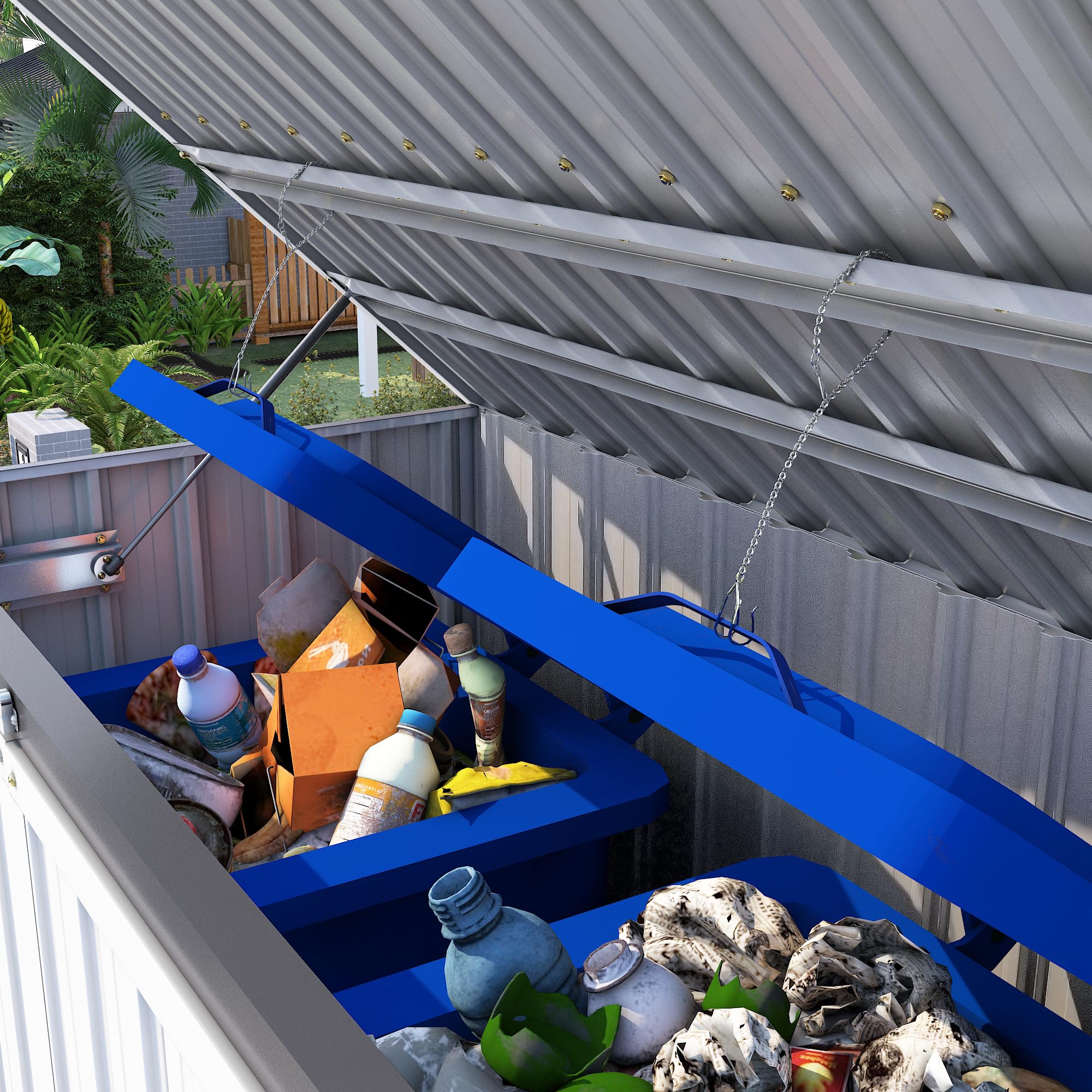 AECOJOY Outdoor Trash Can Storage Box Shed,Waterproof Storage Organizer Cabinet with Independent Lid Hooks & Secure Lockable Double Doors shower caddy Smooth AECOJOY Outdoor Trash Can Storage Box Shed,Waterproof Storage Organizer Cabinet with Independent Lid Hooks & Secure Lockable Double Doors shower caddy Smooth