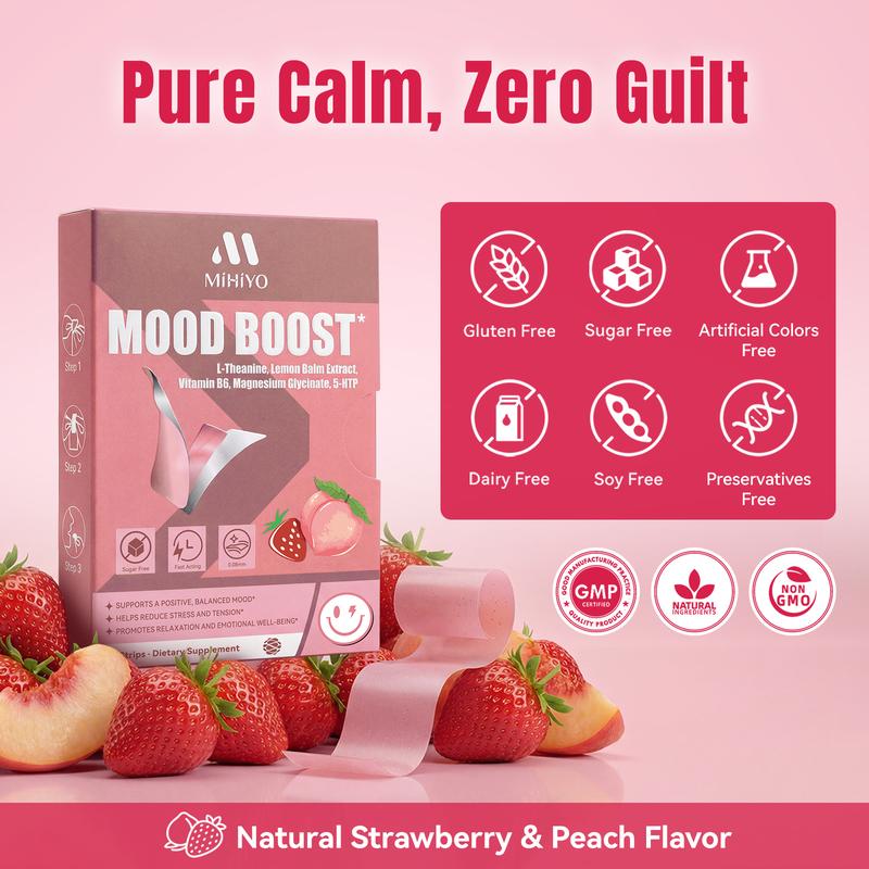 MiHiYo Energy & Focus Oral Dissolvable Strips - 15s Fast Melt, Sugar-Free Gluten-Free, On-the-Go Energy Support, Fresh Mint Flavor, 20 Individually Sealed Strips per Box