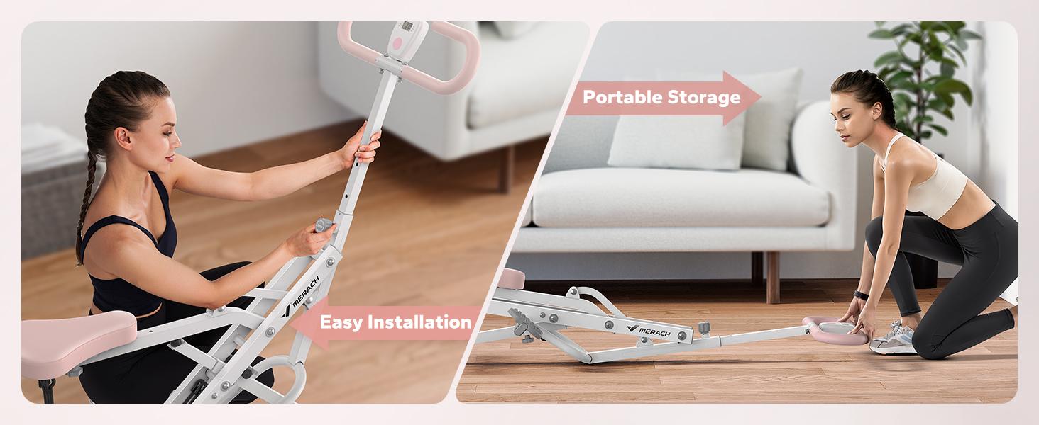 MERACH Squat Machine Glutes Workout Adjustable Resistance Foldable Exercise Equipment Leg Exercise Machine Rowing Machine Home Gym TikTokShopBlackFriday SpringStatements