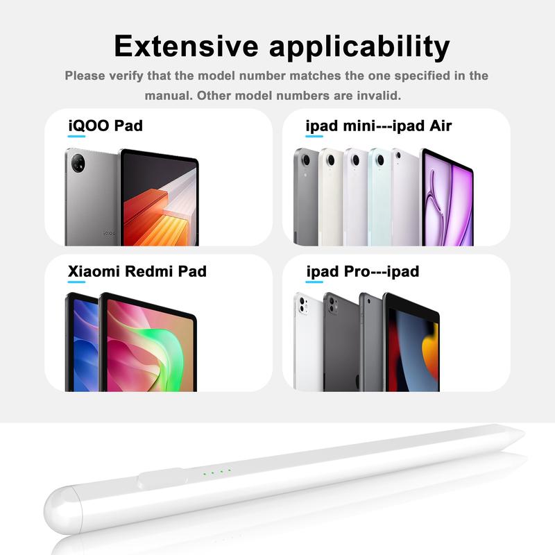 Stylus Pen for iPad/smartphone Fast Charge with Palm Rejection Tilt Sensitivity Active Touch Screen Pencil Compatible with iPad 6/7/8/9/10 Pro12.9&11 Air3/4/5 Mini5/6