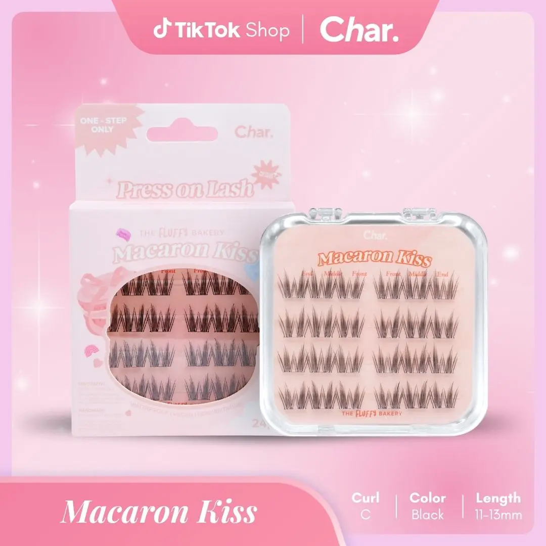 Macaron Kiss Pre-Glue Fluffy C-Curl Eyelashes - 11-13mm, 12 Styles, Dramatic False Eyelashes & Adhesives for Glam Makeup Looks
