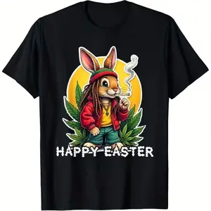 Easter Bunny with Joint T-Shirt, Unisex - Easter, Christmas, Valentine's Day, Carnival, St Patricks Day Gifts for Parents, Friends, Family And Coworkers
