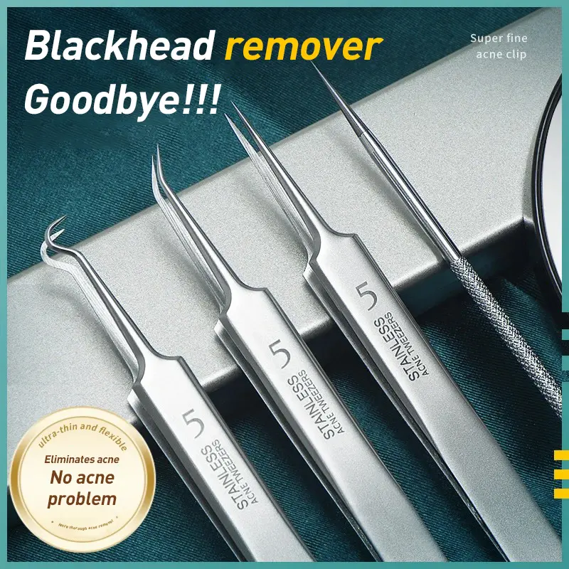 Blackhead Remover Tools, 15 PCS Pimple Popper Tool Kit, Acne Blackhead Tools for Blemish, 410 Premium Professional Stainless Acne Pimple Extractor Tool with Metal Box