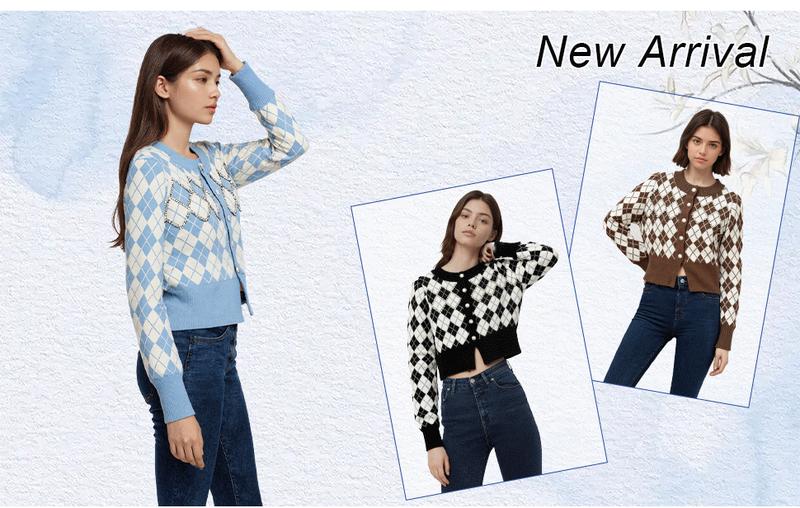 【Exclusive for fans】【A】Checkerboard Diamond Sweater Women Winter Warm Loose Oversized Knitted Pullover 2024 New Fashion Casual Streetwear Female Tops