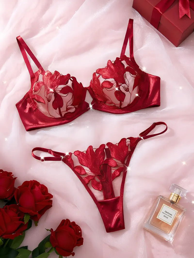 red lingerie set - TikTok Shop