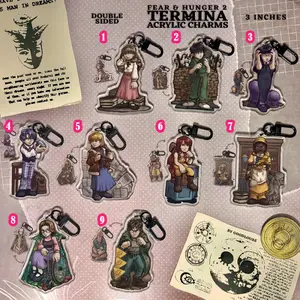 Fear & Hunger 2 Termina Double Sided Charms | Contestants/Moonscorch | Marina, Levi, Samarie, Daan, Karin, Abella, O'saa, Oliva, Marcoh