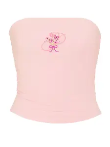 PINK All-Day Cotton™ Side-Ruched Tube Top