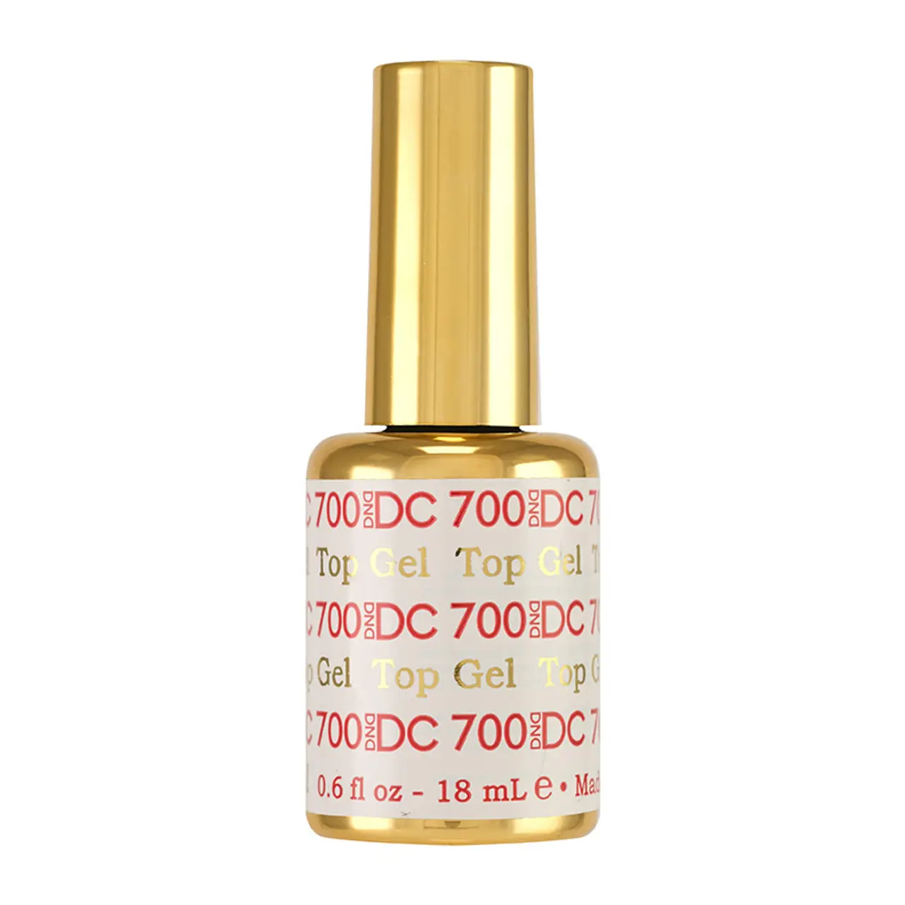 DND DC Gel Top Coat (Model 700), 0.6oz (18ml) Professional Grade Nail Polish Topcoat for Nails, Enhanced Shine & Improved Finish