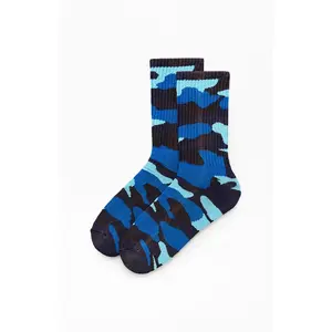 Pacsun Men's Washed Blue Camo Gray Crew Socks