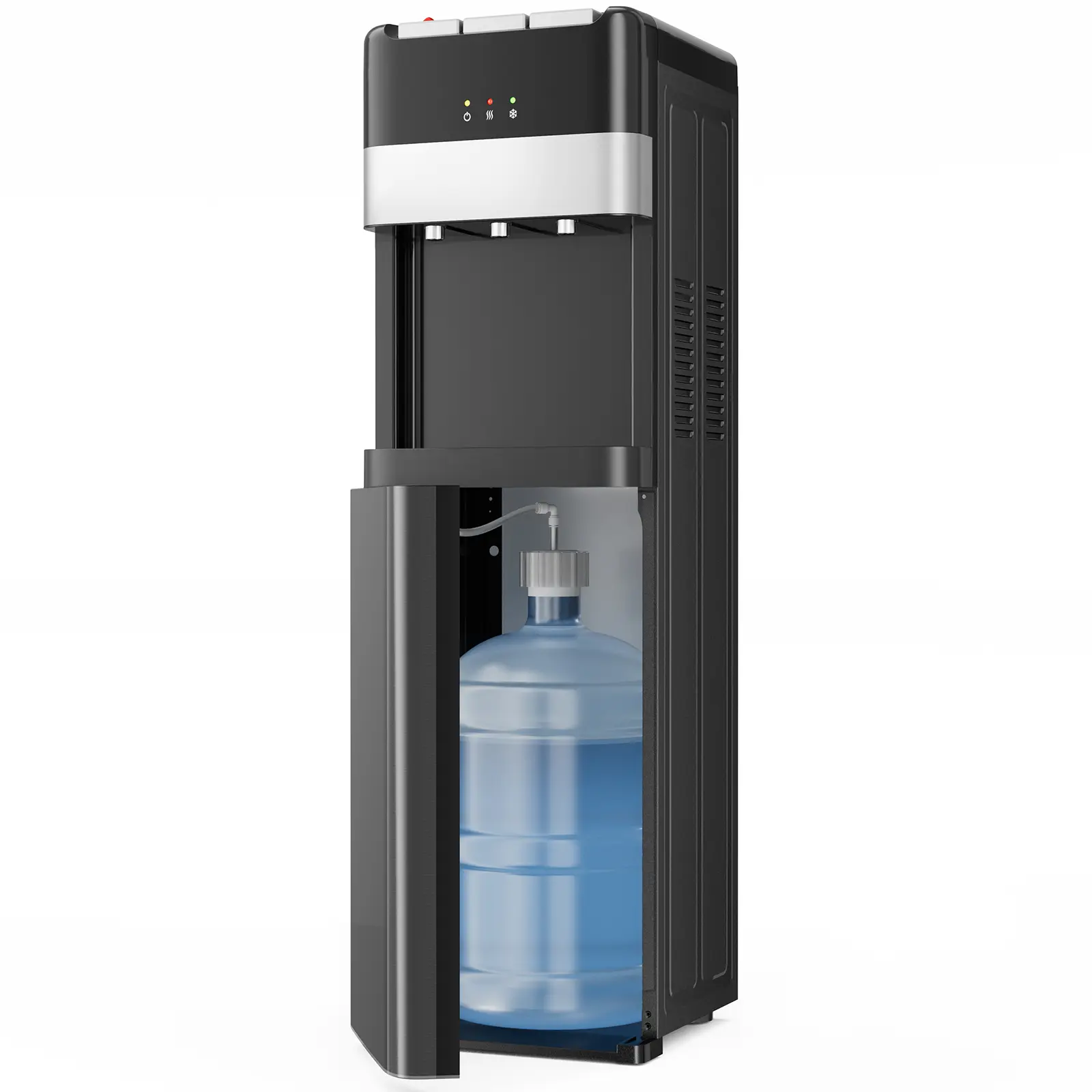 3 Temperature Settings 5 Gallon Bottom-Loading Water Dispenser - Hot, Room & Cold Water Cooler with Child Safety Lock, Stainless Steel for Home Office & Living Room