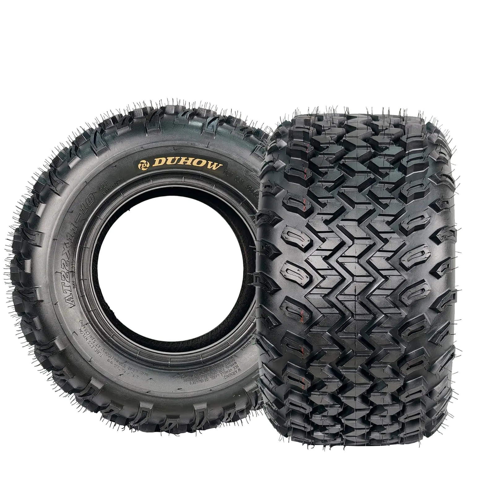 Garvee 22x11-10 Heavy Duty 4 PR Tubeless Golf Cart and ATV Tires, Set of 2, Designed for UTV, Side By Side, Off-Road, Snow, and Trail Riding Adventures
