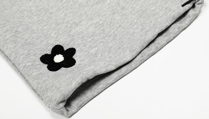 TELLFUN 2026 Unisex Floral Embroidery Baggy Barrel Sweatpants Elastic Waist Drawstring Casual Y2K Streetwear Loose Fit Vintage Joggers