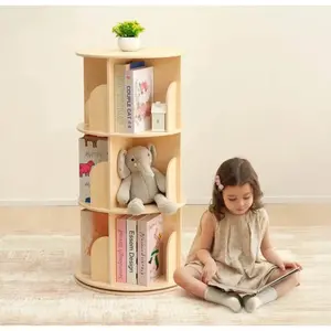 Ebern Designs Rotating Bookshelf, Small Footprint, Large Capacity Corner Bookcase