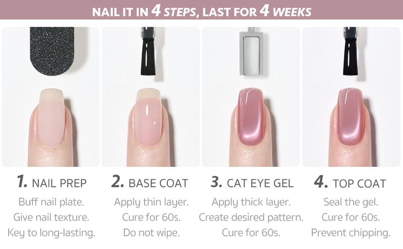 GAOY Crush Worthy Pink Cat Eye Gel Nail Polish Set with Magnet 6 Colors, Christmas Gift Idea Holography for Valentine's Date Night Nails, Sweet & Spicy DIY Manicure