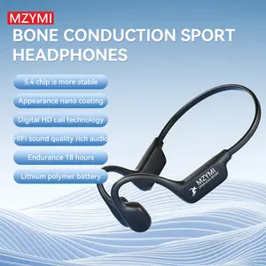 Wireless Bone Conduction Headphones, Bluetooth-Compatible Waterproof and Sweatproof Sports Earbuds, Earphone with Microphone for Running, Cycling, Hiking and Driving, Waterproof Headphones