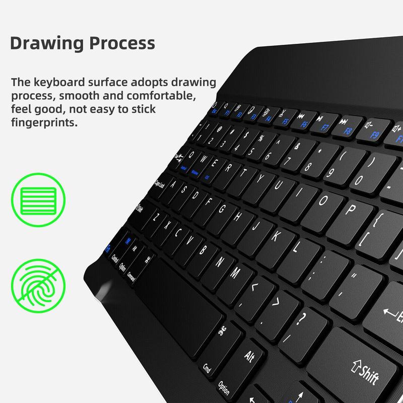Rechargeable Bluetooth Keyboard and Mouse Combo, Universal Ultra-Slim Wireless Keyboard Mouse Set for Android Windows iPad iPhone Samsung Tablet Portable Compact Keyboard Set