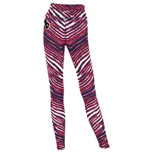 Zubaz NFL Women's  3 Color Zebra Leggings, Houston Texans