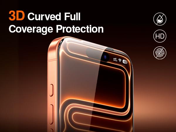 【Tilted roller】2 Pack SmartDevil HD Clear ScreenProtector for iPhone17promax/17pro/16promax/16pro/15/15pr0/14/13pro/13Tempered Glass, Shatterproof Protection bubble-freeScratch Resistant 9H Hardness,Fast & Easy Installation, Anti-Spy Privacy Film