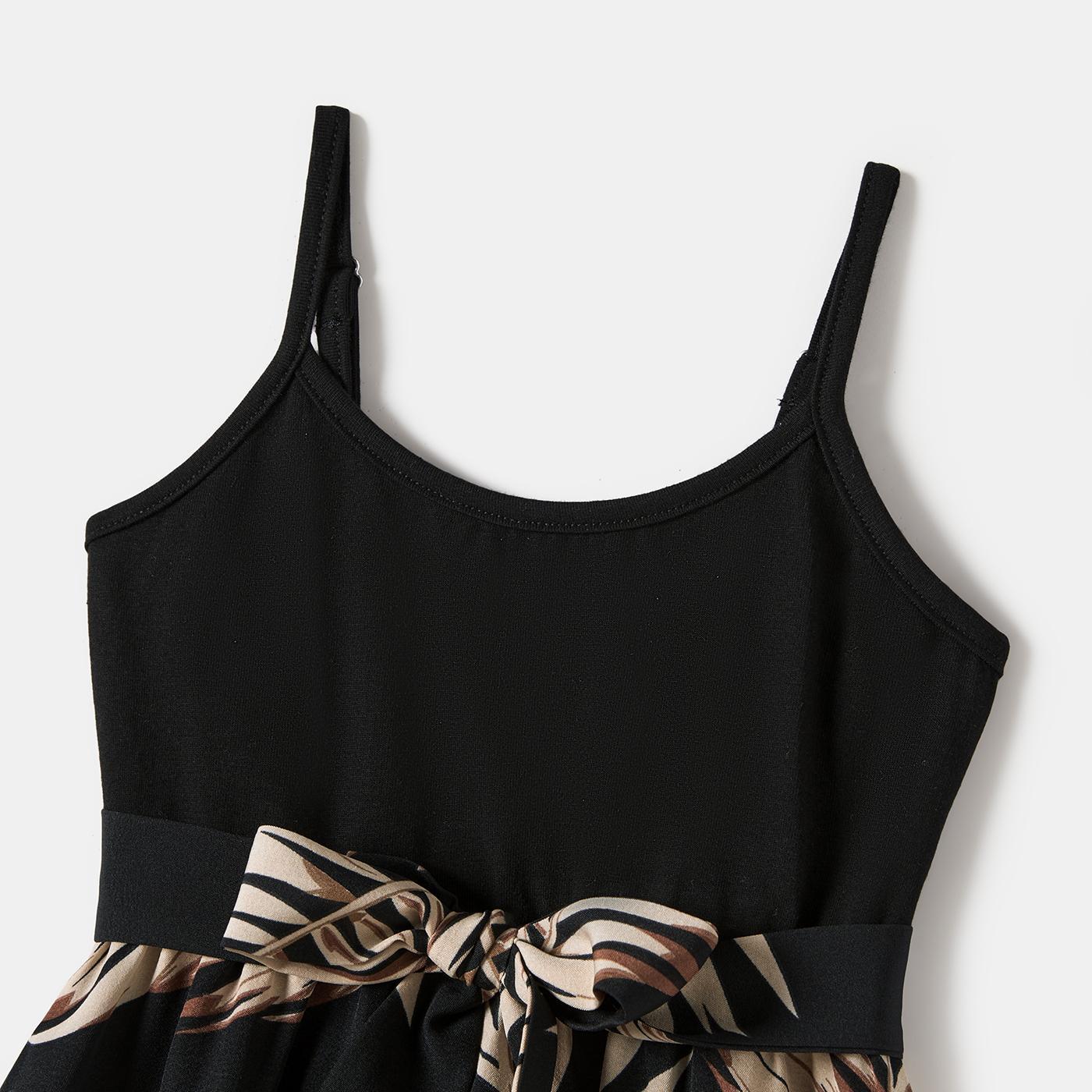 PatPat Family Matching Floral Print Belted Cami Dresses And Solid Short Sleeve Tops Sets PatPat Family Matching Floral Print Belted Cami Dresses And Solid Short Sleeve Tops Sets