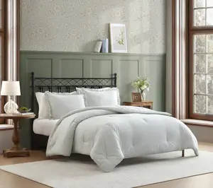 Laura Ashley Oxford Stripe Green Cotton Twin Comforter Set
