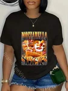 100% Cotton Mozzarella Cheese Sticks Bootleg Rap CD Aesthetic Funny Meme T-Shirt