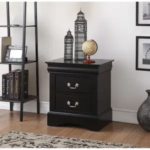 Louis Black Finish Philippe III Nightstand Louis Black Finish Philippe III Nightstand