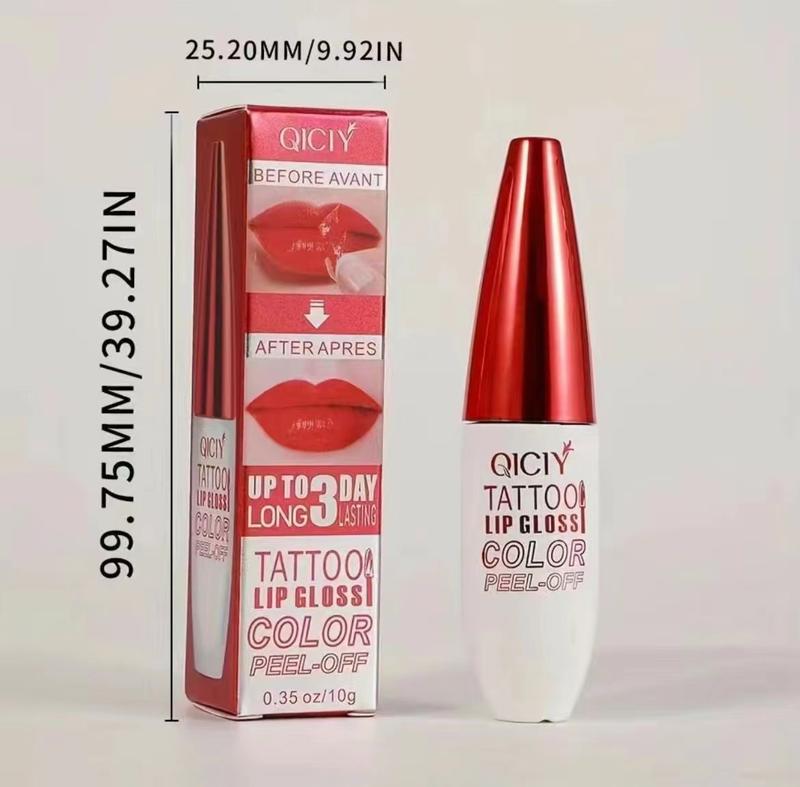 Gloss Peel Off Lip Tint - Tattoo Lip Glaze, MatteHigh Pigment Long Wear Waterproof Lipstick,Wipe-On Colour, Makeup - Glossy