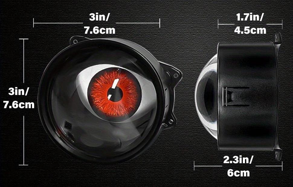 DIBMS Devil Eyes LED Car Headlights 2 Pieces 12V Adjustable Eye Pattern 3in x 3in Stylish Upgrade for Cars & Motorcycles Dynamic Flashlights Fun Car Accessories 0-49W christmas lights on car