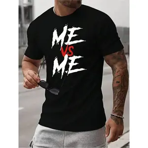 [100% Cotton] T - Shirt With ME VS ME Graphic, Inspirational Self - Challenge Design, Unique Motivational Apparel T-Shirt For Men And Women