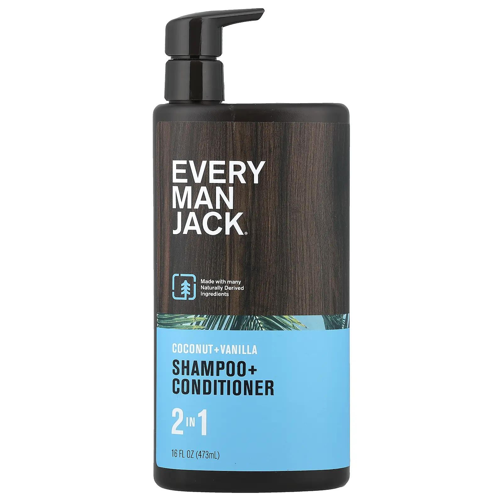 Every Man Jack 2 In 1 Shampoo + Conditioner, Coconut + Vanilla, 16 fl oz (473 ml)